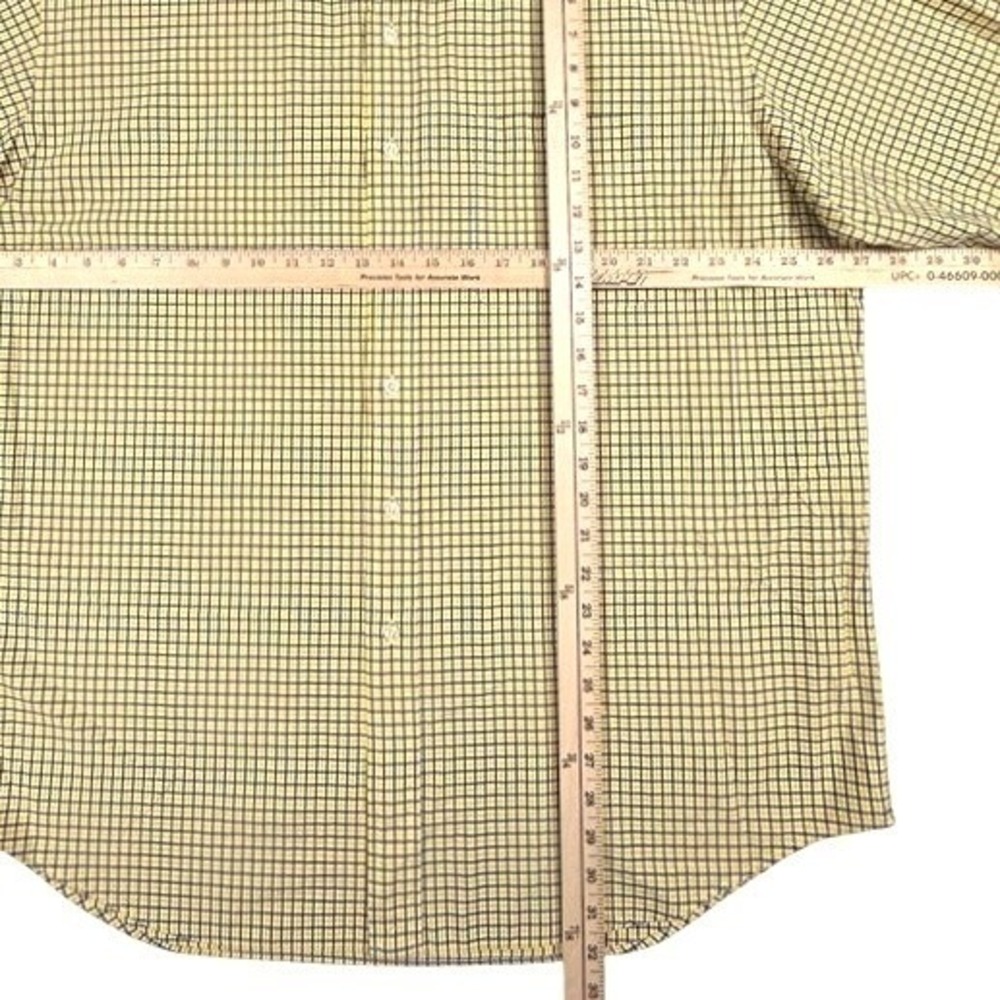 Ralph Lauren Blake Button Down Shirt Yellow Navy Check Cotton Mens XL - Picture 4 of 5